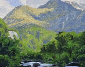 mountain digital print oil painting