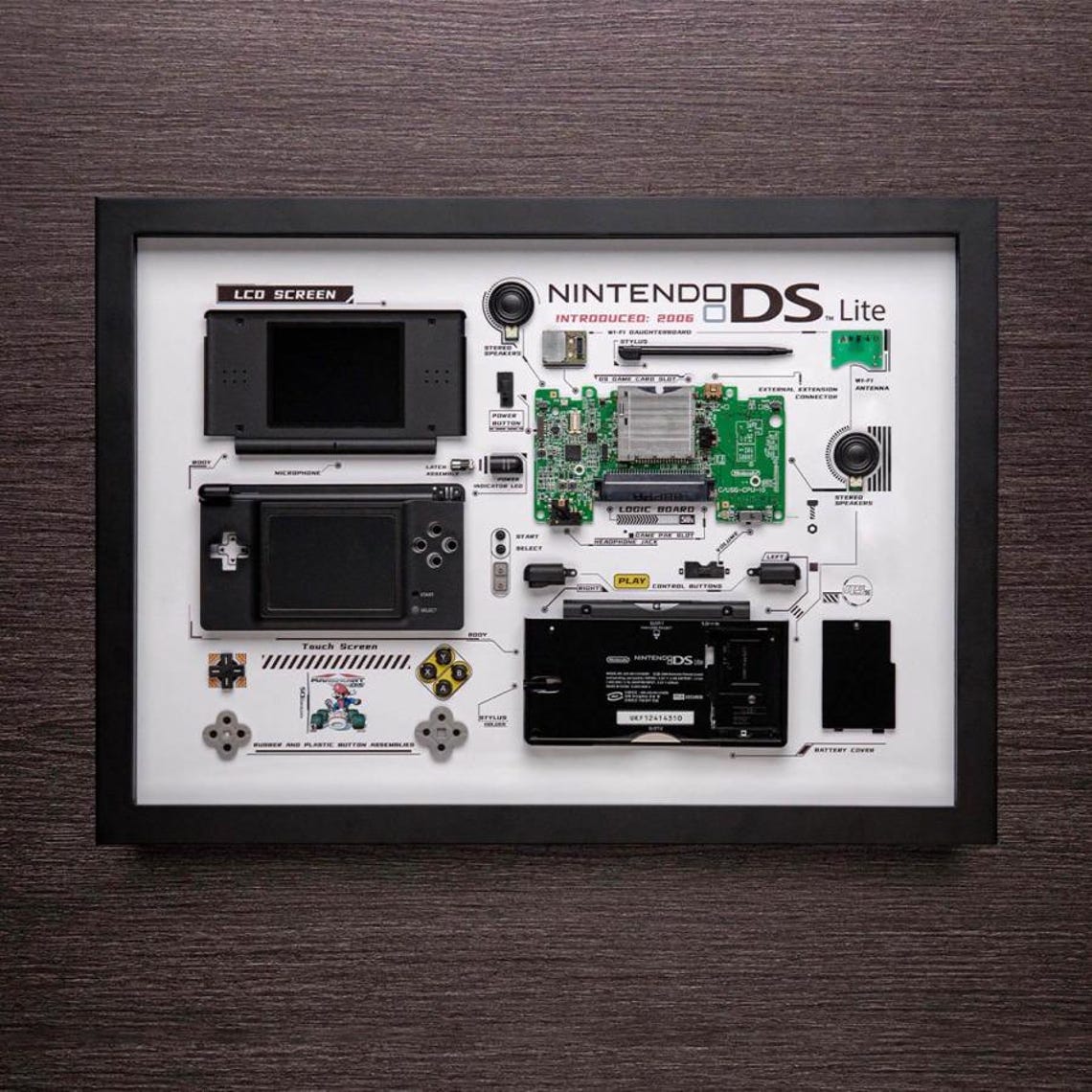 Nintendo NDS Lite Teardown Digital Templates (black & White Versions ...