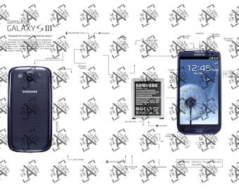 Samsung Galaxy S3 (Galaxy S III) I9300 Teardown Digital Template