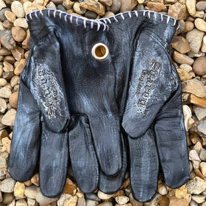 Svarog England Black Leather Motorcycle Gloves: Harley Chopper Cruiser