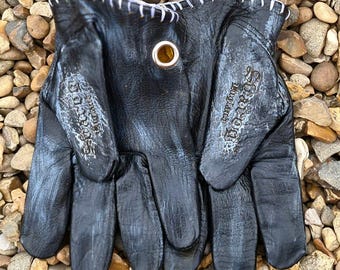 Svarog England Black Leather Motorcycle Gloves: Harley Chopper Cruiser