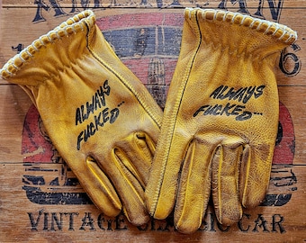 Leather Biker Gloves: Svarog England Motorcycle Chopper Gloves