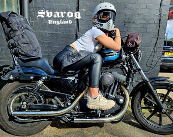 Borsa Svarog England Sissybar per bagagli chopper moto chopper harley davidson