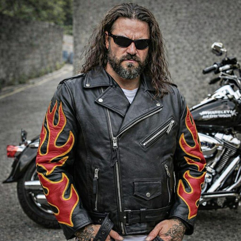 Svarog England Classic Flame Biker Leather Jacket - Etsy