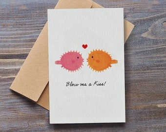 Blow me a Kiss - 6x4 Greetings Card