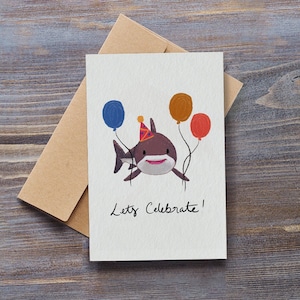 Leuke haaienkaart voor feesten - verjaardag, nieuwe baan, gefeliciteerd