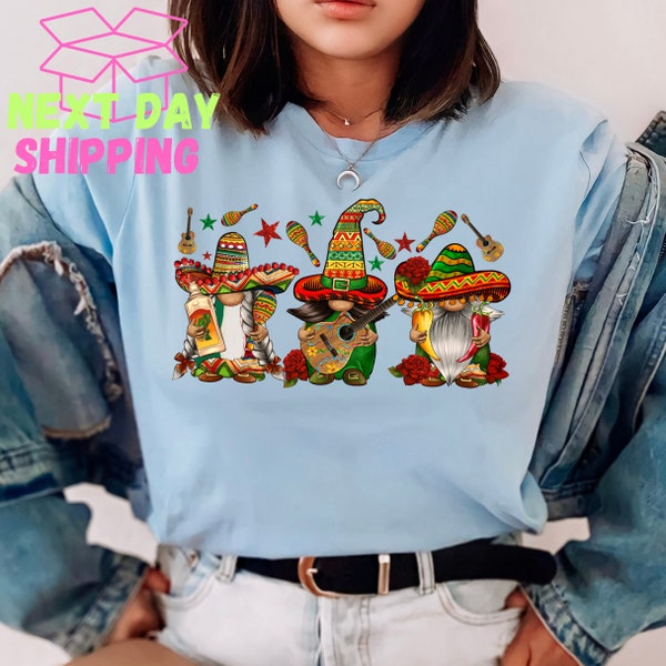 Mexican Gnomes Shirt, Happy Cinco De Mayo, Mexican T-Shirt, Fiesta Shirt, Mexican Friends Shirt, Down To Fiesta Tee, Festival Shirt