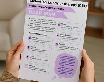 DBT Dear Man, Dialectical Behavior Therapy, BPD, Borderline Personality Disorder