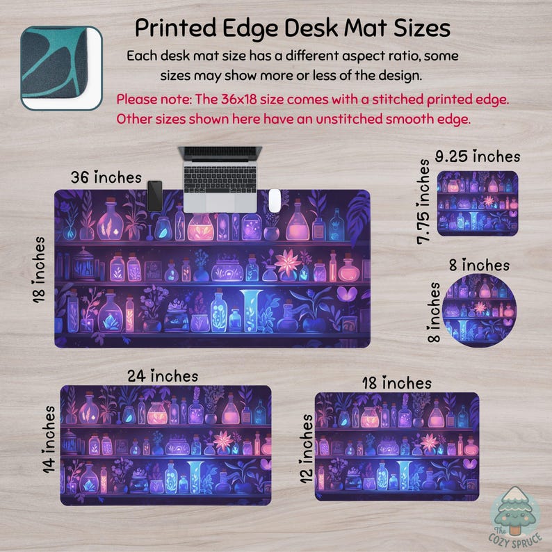 Apothecary Shelf Desk Mat, Aesthetic Mouse Pad, Dark Academia Gaming Mat, Witchy Desk Decor, Potions Workspace, Gift for Cozy Gamer image 5