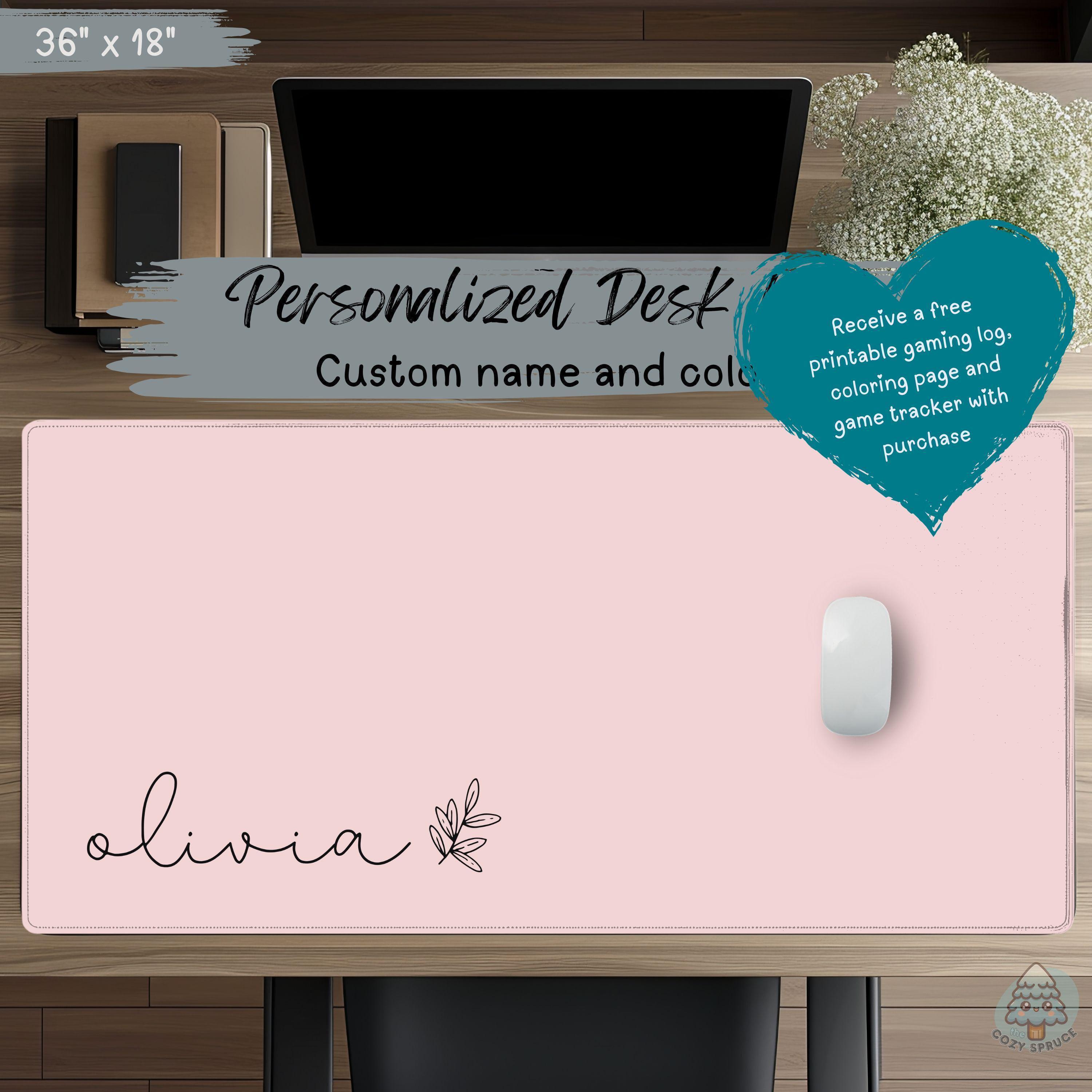 Custom Boho Desk Mat - Personalized Desk Pad, Aesthetic Desk Decor ...