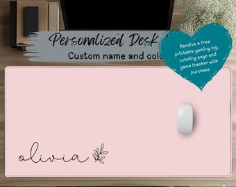Custom Boho Desk Mat - Personalized Desk Pad, Aesthetic Desk Decor, Unique Mouse Pad, Cozy Office Gift, Desk Mat for Gamers, Gift for Her