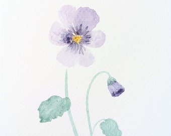 Biglietto d'auguri floreale originale con fiori di campo dell'acquerello dipinto a mano, pittura floreale, fiori botanici, festa della mamma, anniversario