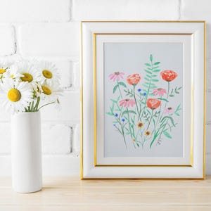 花 オリジナル水彩画 アート 絵画 19x13 花の絵画 花 アート