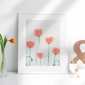 Hand-painted Original Poppies Watercolor Painting Botanical Fine Art Floral Print Wildflower Picture Floral Wall Art