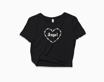 Angel Crop Top - Vintage Style Y2K 90&#39;s Shirt Cropped
