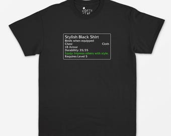 Camiseta negra elegante - WoW / Regalo para gamers / Gamer retro / You Died / Camiseta gamer / Regalo / Vintage / Disponible en todos los colores