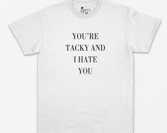 Eres hortera y te odio camiseta - Rock n Roll - Camisa punk - Camiseta grunge - Camisa de banda - Y2K - Años 90