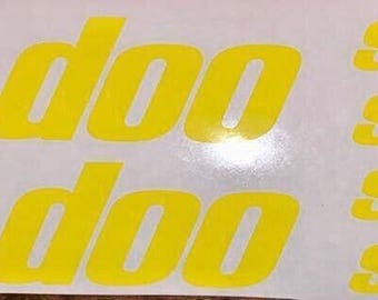 6pcs SKI-DOO decals stickers for snowmobile vinyl graphics logo for snow helmet fender white black silver sled Tundra Renegade logo