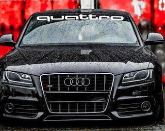 Calcomanía Quattro para parabrisas, ventanas, gráficos de vinilo para coche