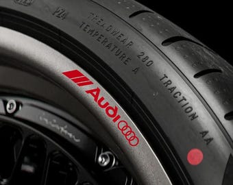 8 pegatinas de vinilo con emblema para rueda de Audi, nuevas pegatinas premium de alta calidad para carreras, OEM, para TT A4, A6 y A3.