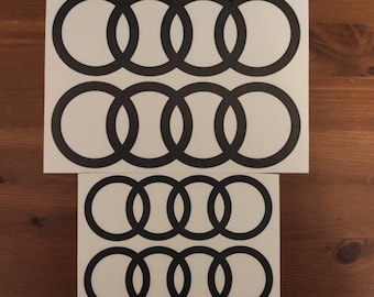 4 piezas de calcomanías de anillos de Audi para umbrales de puertas, ventanas, parachoques, gráficos de vinilo para automóviles, línea s a4 a6