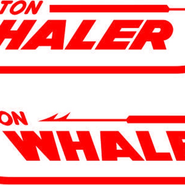 Pair 24" Boston Whaler Compatible Replacement Decals *Black* Vinyl Stickers Boat Outboard Motor Set Of 2
