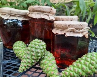 Handmade natural pine cone jam from Bulgaria,  33.8oz = 960g