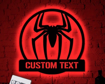 Personalized Spider Neon Wall Sign,Kids Room Decor,Colorful Spider Neon LED Light,Bedroom Decor,Custom Spider Neon Sign,Children's Room Gift