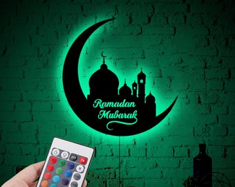 Ramadan Mubarak neon led kunst aan de muur, islamitisch decor, Eid-geschenken, islamitisch wanddecor, Ramadan eid, Ramadan Decor, Ramadan Home Decor, islamitisch cadeau