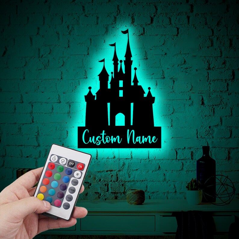 Custom Wonderland Castle Neon Led Wall Art, Princess Castle, girls nursery art, Magical Art, Castle Decor, Fairytale decor, princess gift image 4