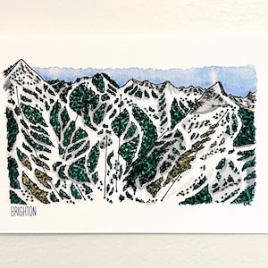 Brighton Trail kaart aquarelprint 5x7in