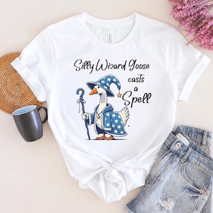 Silly Goose Wizard DandD T-Shirt, Mens or Women&#39;s DND Shirt, Wizard DND Shirt, Funny D&D shirt for RPG Players, Dungeon Master gift, Fantasy