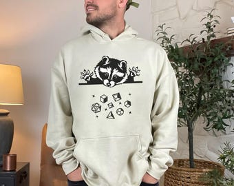 Feral Raccoon Dungeons and Dragons Shirt, Funny Raccoon DND Shirt, D20 dice rolling shirt, DND Sweatshirt, you can certainly try, DND Master