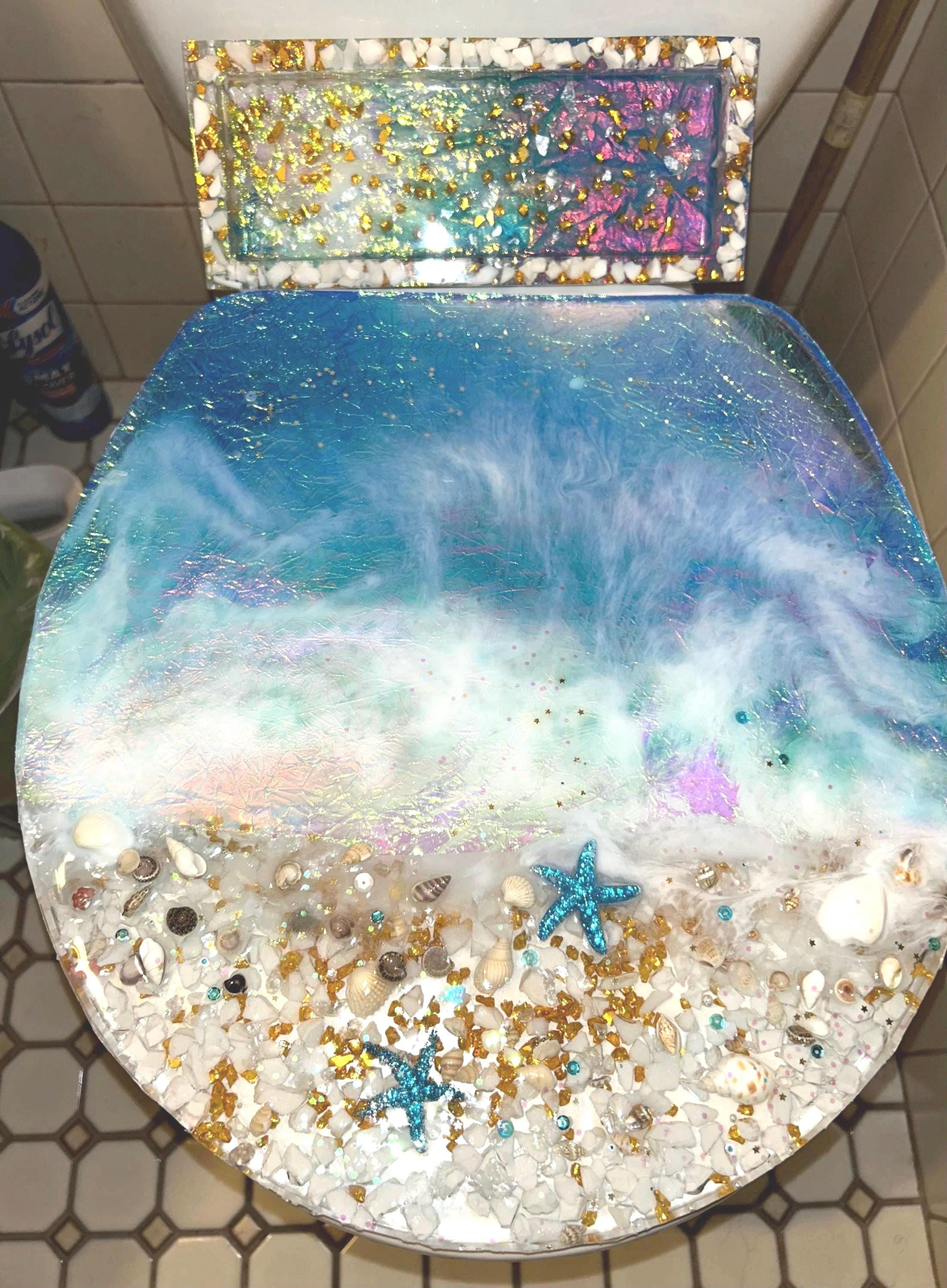 fish lure resin toilet seat Seats Toilet with Blue Ocean Yellow Starfish, Quiet Slow Soft Close Heavy Duty Toilet Seats with Tropical Transparent 3D Effects Decorative Quick Release Hinges(Blue Bream) : Tools Resin Toilet Seat, Round Soft