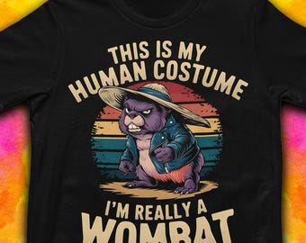 Retro Wombat T-Shirt, Cartoon Bella Canvas Tee