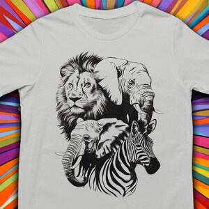 Wildlife T-Shirt: Safari Animals Graphic Tee