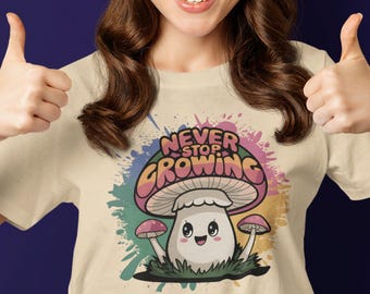 Kawaii Mushroom Graphic Tee, Fungi Shirt