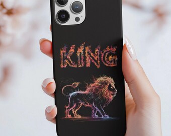Custom Lion Art Phone Case, Wildlife Lover Gift
