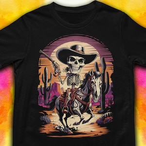 Cowboy Skull Shirt: Western Rodeo Skeleton Tee