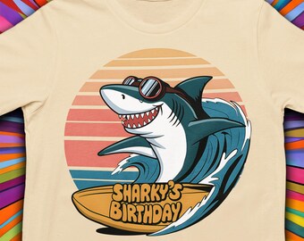 Shark Birthday T-Shirt: Funny Beach Party Outfit