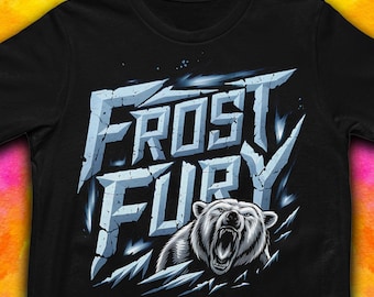 Polar Bear Graphic Tee: Frost Fury Men's T-Shirt