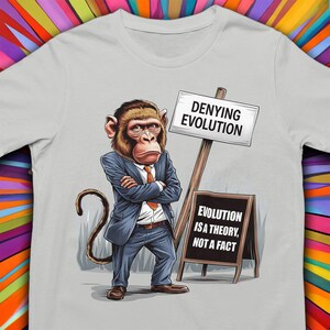 Funny Baboon Graphic Tee: Evolution Humor T-Shirt