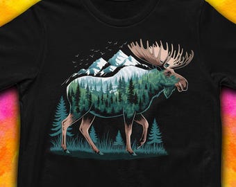 Moose Mountain T-Shirt: Wild Adventure Graphic Tee