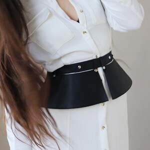 Handmade genuine leather corset belt, Peplum belt, Princess style belt for dress, Cincher belt, Slimming belt, Handmade wide belt