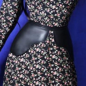 Basque belt, Skirt with peplum made of Genuine leather, Basque made of leather, Dress belt, Corset belt