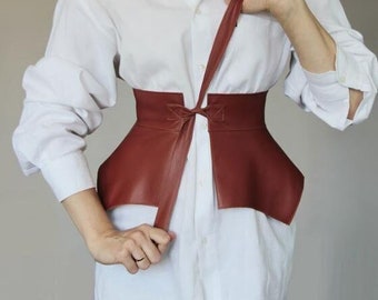Cinturón vasco, Falda peplum de piel, Falda peplum de piel ecológica, Cinturón peplum, Cinturón peplum, Falda a la cintura, Cinturón peplum ancho, Falda peplum de piel para mujer