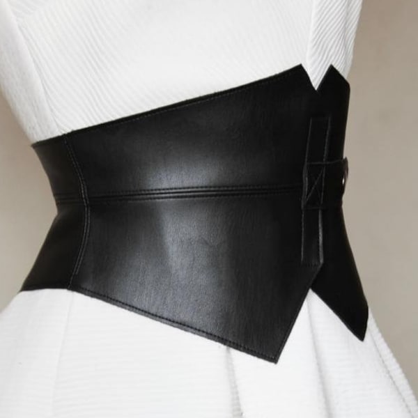Cinturón de corsé de cuero genuino hecho a mano, cinturón peplum, cinturón estilo princesa para vestido, cinturón ceñidor, cinturón adelgazante, cinturón ancho hecho a mano