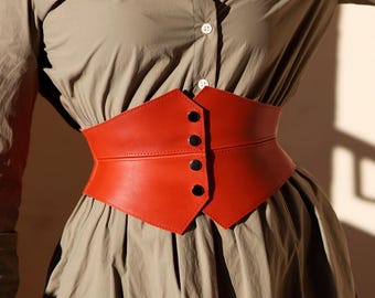 Handmade leather corset, Leather belt, Hourglass, Genuine Leather belt, Wide leather belt, Wide waist belt, Black wide waist, PLUS SIZE