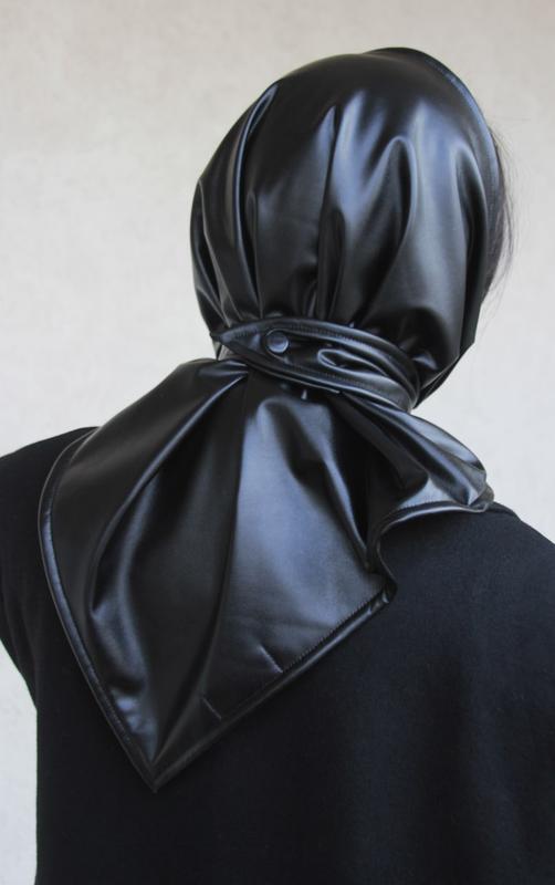 Handmade Womens Headscarf, Leather Headwear, Leather Scarf