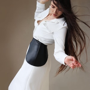 Handmade leather corset, Leather belt, Hourglass, Genuine Leather belt, Wide leather belt, Wide waist belt, Black wide waist, PLUS SIZE